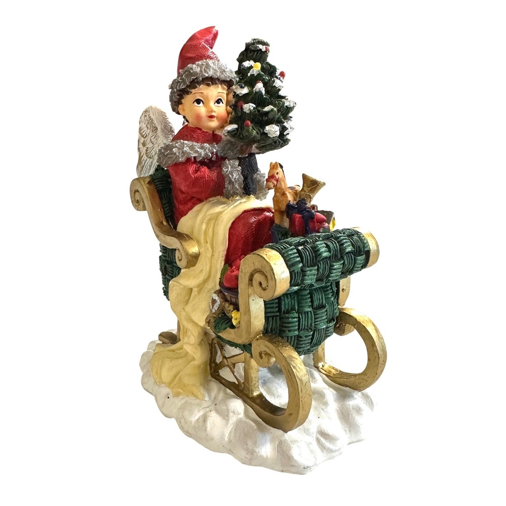 VTG 90s‎ Christkindli Switzerland Angel in Sleigh Christmas Figurine Kitsch SC40